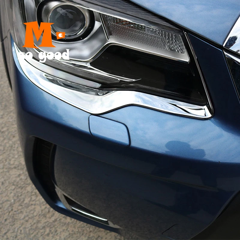 ABS Chrome For Subaru Forester 2013 2014 2015 2016 Car Headlamps Head Front Light Lamp Eyebrow Cover Trim accessories 2pcs