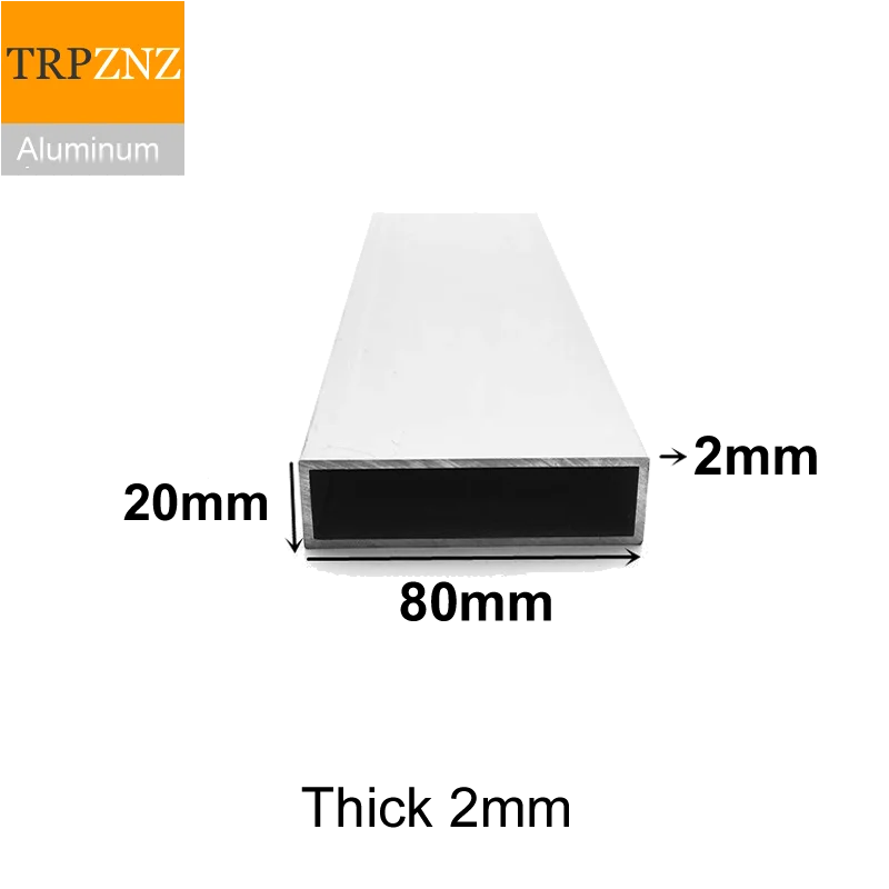 

20x80mm thick 2mm Rectangular aluminum tube profile 6063 Aluminum square pipe Aluminum profile for decoration