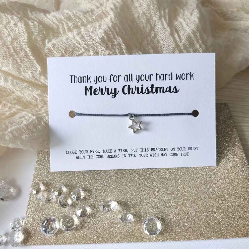 

Personalized Custom Bracelet Card, Thank You for Your Hard Work, Gift Card, wish Bracelet Card, Gift for Man