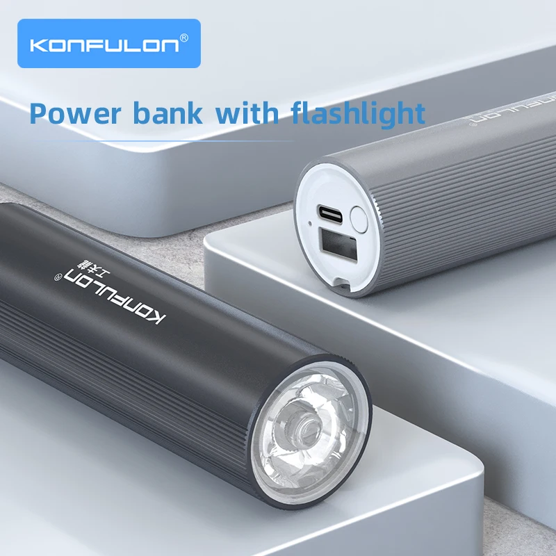 Flashlight Power Bank 5000 mAh Mini Portable Charger Rechargeable Flashlight 26650 Battery Bank Tent Lamp Bike Light For Outdoor