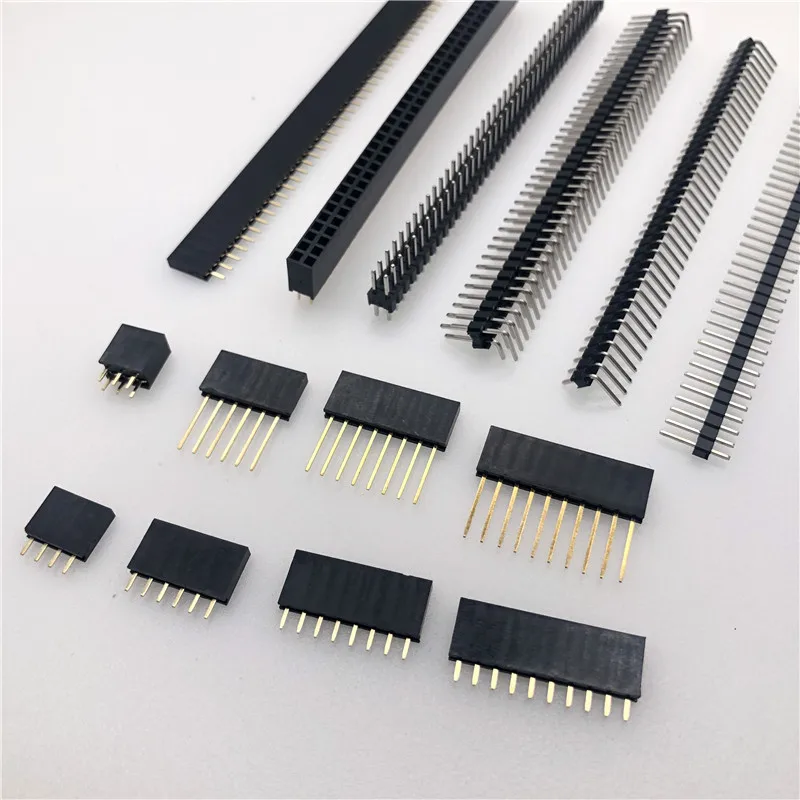 122Pcs 2.54mm Male Female Pin Header Connector Stackable Shield Header Breakaway PCB Board Pin for Arduino Prototype Shield