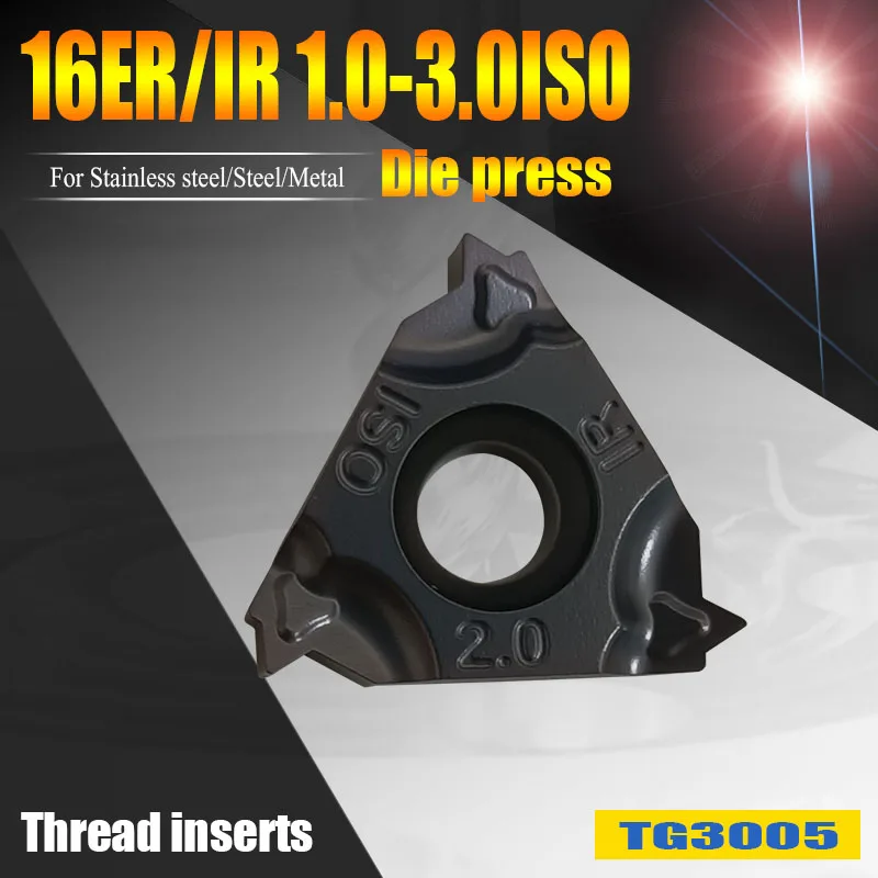 

16ER 2.0ISO 1.25ISO thread turning tools 16IR 1.0-3.0ISO Internal turning tools carbide inserts thread blade for stainless steel