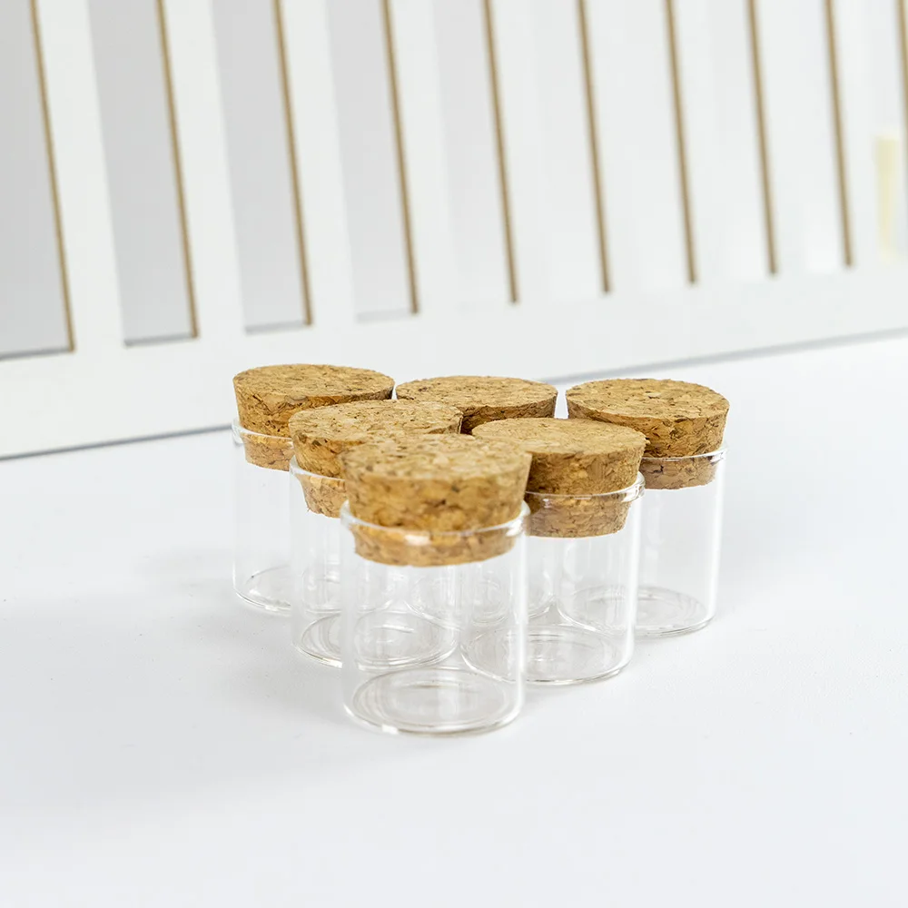 50Pcs 10ml Travel Sub Bottles Reusable Cosmetics Perfume Empty Jars Hyaline Gifts Crafts Clear Glass Corks Customized Vials