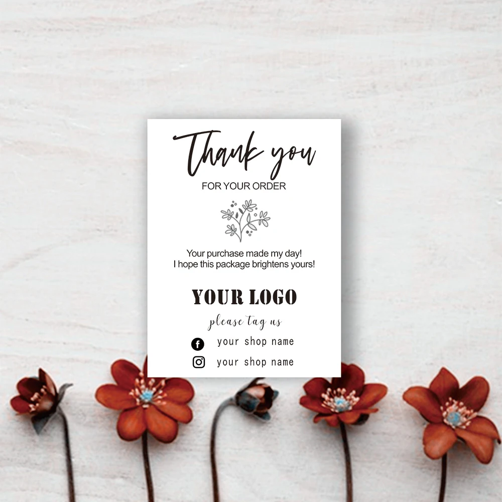 Customize Business Thank You Insert Cards Customer Thank You For Your Order Inserts Media Social Cards Shop Packaging Card