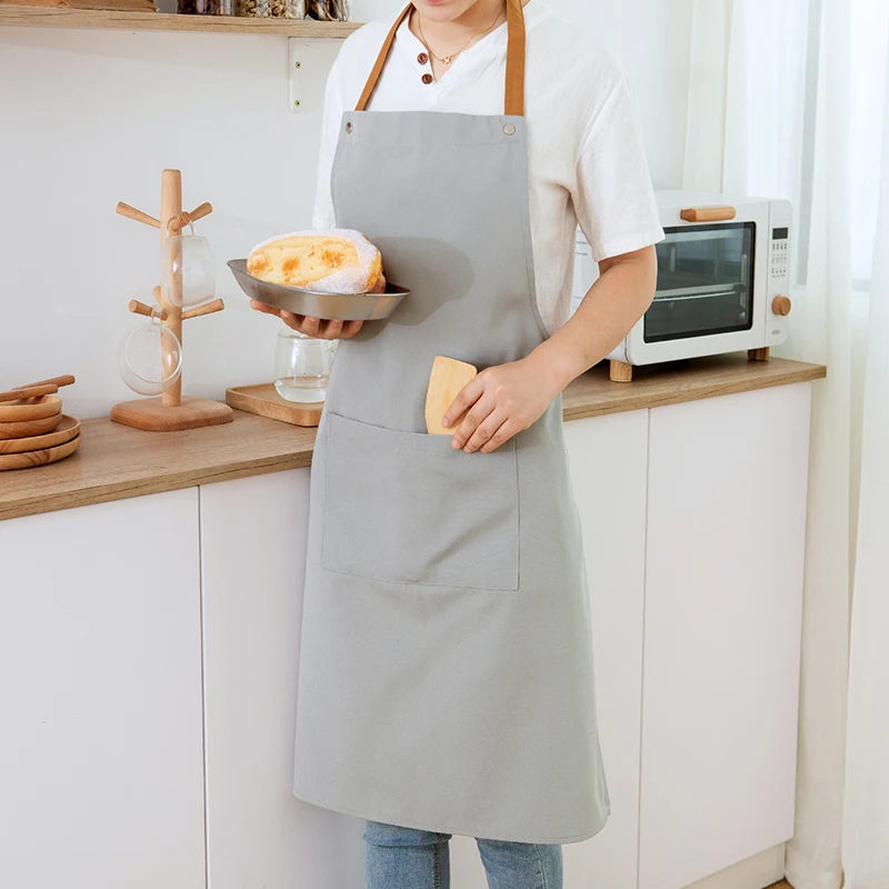 Waterproof Oil-proof Fashion Kitchen Apron for Women Customizable Logo Flower Pattern Waist Overalls Female Cooking Pinafore