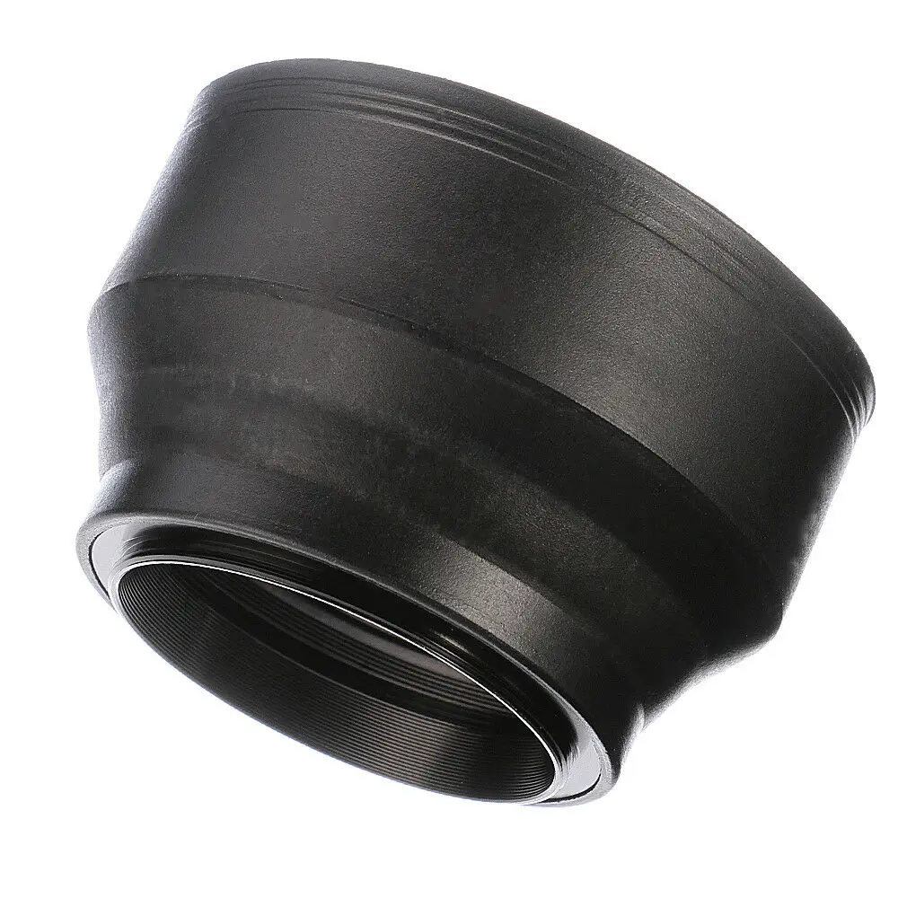 55mm 3 in1 3-Stage Collapsible Rubber Lens Hood For Canon Nikon Sony DSLR Camera
