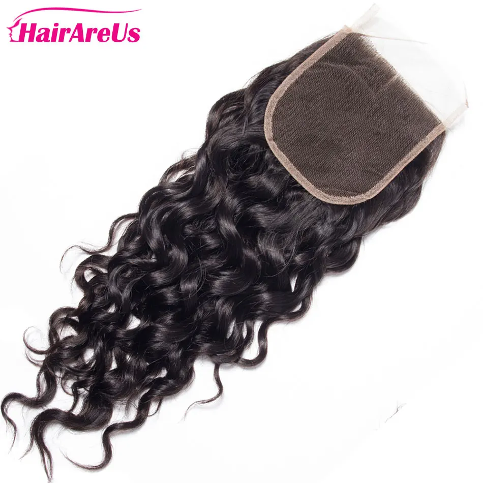 Water Wave Lace Closure 8-22 Inch Pre Plucked Brazilian Remy 4x4 5x5 13x4 Transparent Lace Frontal Closure Human Hair For Women