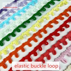 Colorful Elastic Lace Ribbon 2-5 Yards Button Ring 14mm DIY Multicolor Handmade Jewelry Lace Clothes Sewing Crafts Accessories