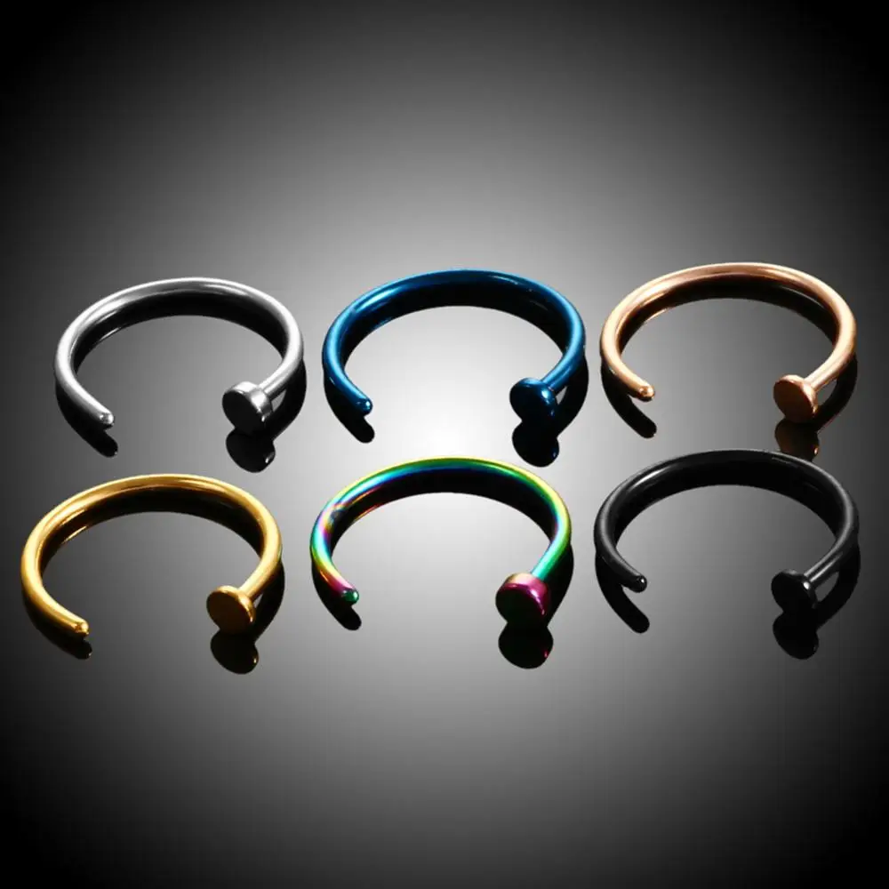 Nose Ring Surgical Steel Fake Nose Rings Hoop Lip Nose Rings Small Thin Piercing