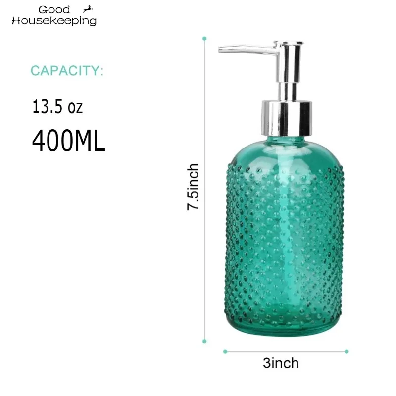 Glass Hand Liquid Soap Dispenser Pump Shampoo Bottle Shower Gel Storage Box Kitchen Sink Bathroom Accessories Set 330ml 400ml