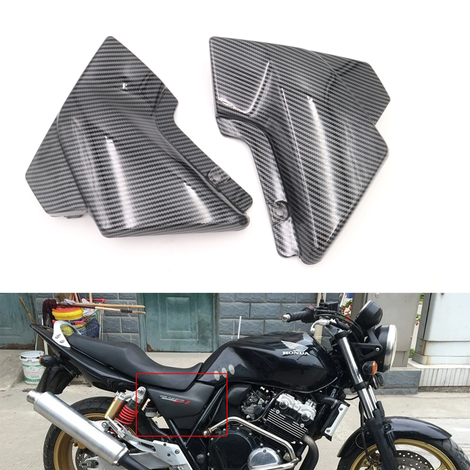 

Honda CB 400 SF CB400 VTEC 3 III 2005 2006 2007 For Carbon Fiber Paint Side Panel Fairings Body Cover Frame Guard