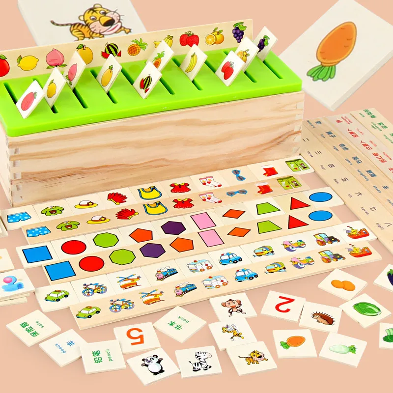 Juego educativo Montessori de madera para bebés y niños, caja de clasificación de aprendizaje temprano, rompecabezas para niños, juguete de matemáticas