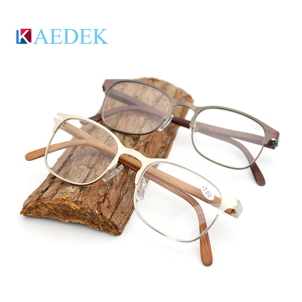 

KAEDEK Men's and Women's Anti-Blu-ray Computer Reading Glasses Female Bamboo Temple Fatigue Ultraviolet Rectangular