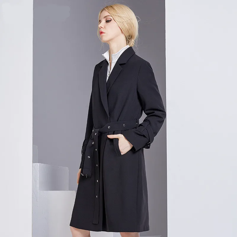 

Newest Fashion Coat 2023 Female Spring-autumn Long Blends Jackets Women Outwear Casual Coats Lady Elegant Overcoat LWL536