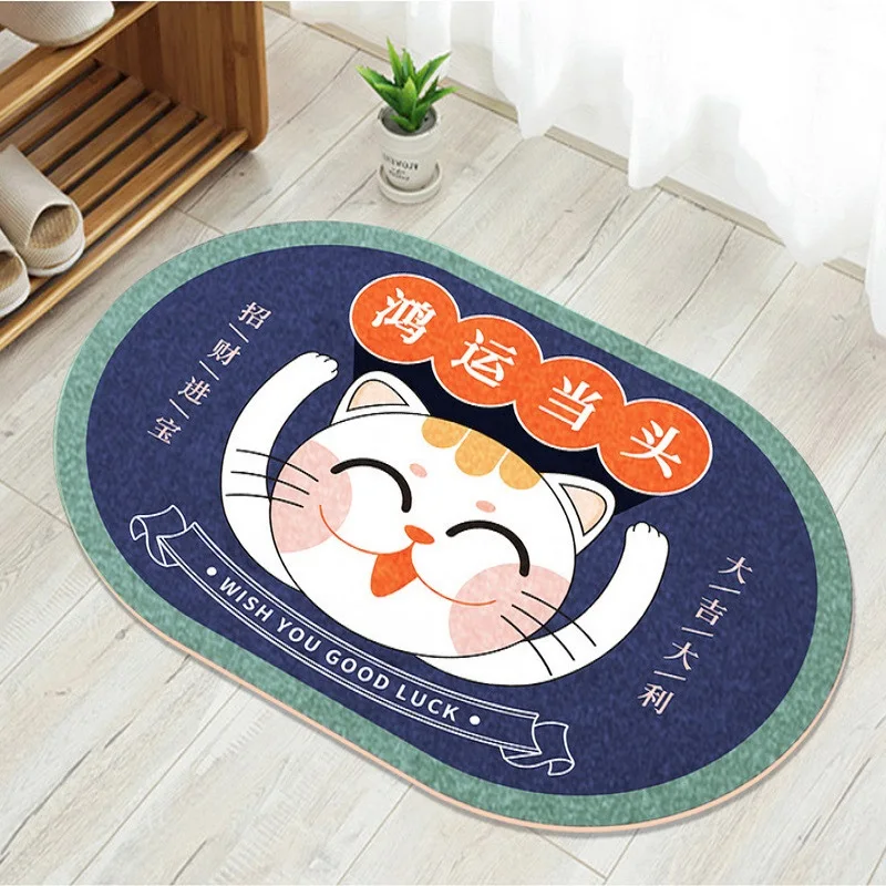 Napa Diatomaceous Earth Carpet Anti-slip Bathroom Absorbent Dry Feet Toilet Doorway Rug Entrance Door Floor Mat Bedroom Kitchen