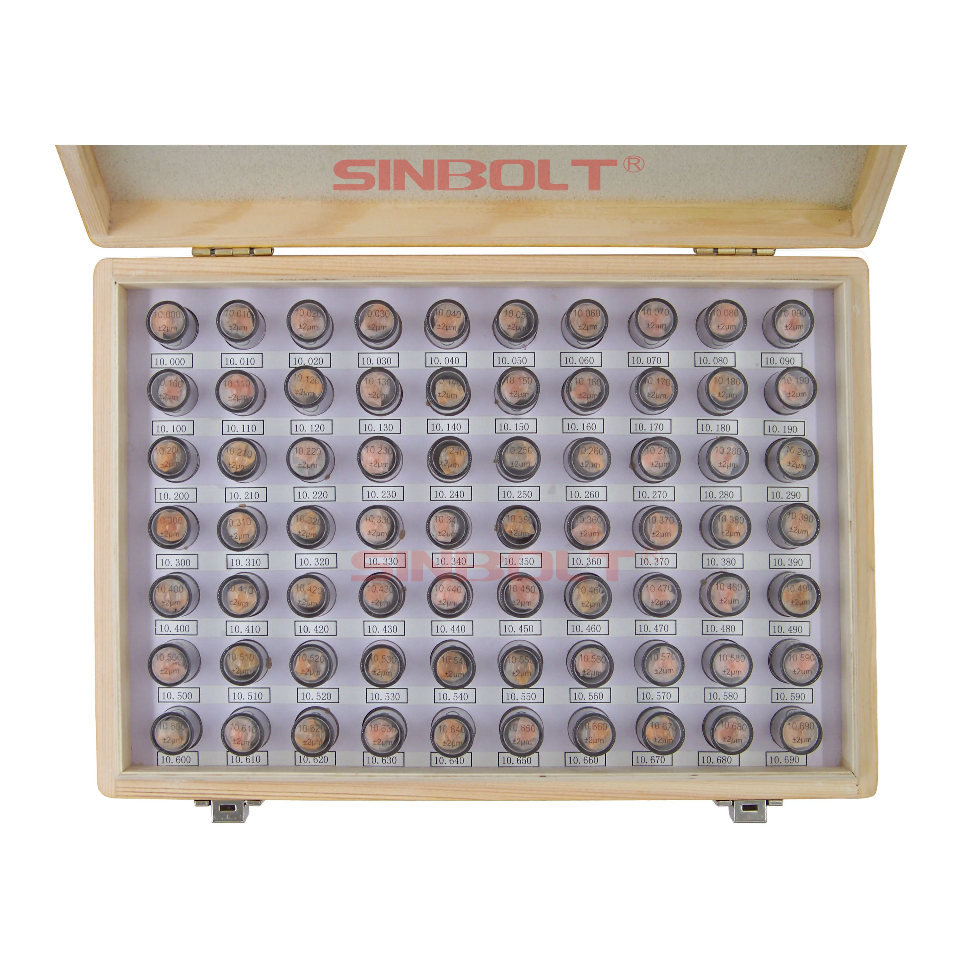 10.000mm--11.000mm,101pcs, conjunto de medidor de pino métrico sinbolt entrega rápida!