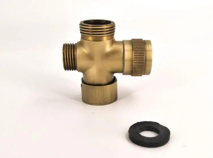Bathroom Brass Diverter Valve 3 Way BSP 1/2' 3/4' 4/4/4 4/4/6 4/6/6 Shower Tee Adapter Adjustable Shower Head Faucet