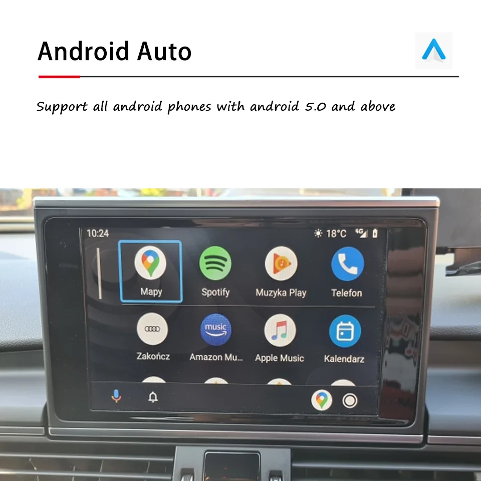 Car Stereo Retrofit Interface CarPlay Android Auto With Mirror Link Dla AUDI A1 Q3 2010-2016 Maps Spotify Reverse Cam Solution