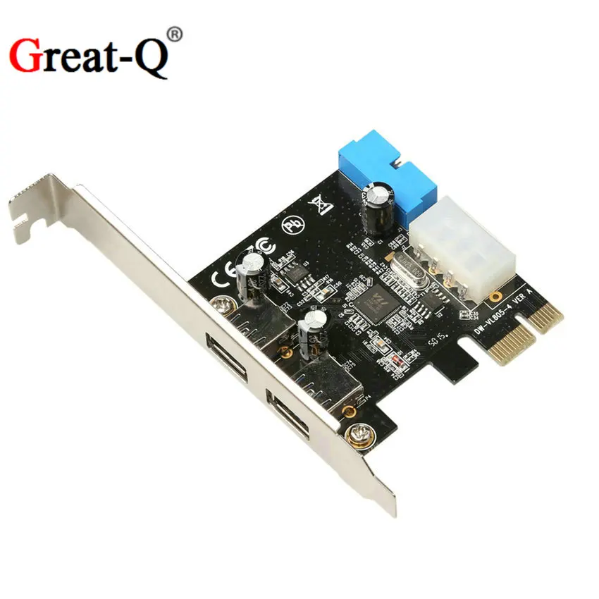 USB3 PCI express adapter PCI e to USB 3.0 20pin converter controller PCIe x1 USB 3 0 2 ports adapter USB3.0 PCI-e expansion card