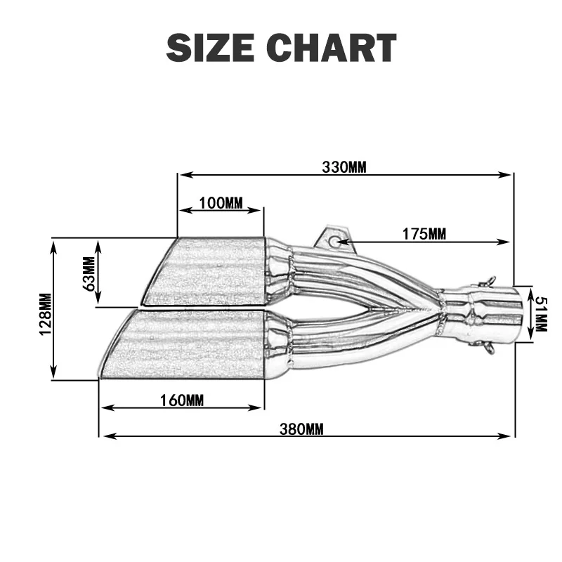 Universal Motorcycle Double Hole Exhaust Pipe Echappement Espace Moto Motorbike Muffler Escape For benelli 502C Ninja 250 R3 R25