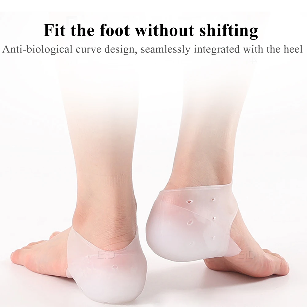 Invisible Height Increase Insole Silicone Socks Arch Support Gel Heel Pads Orthopedic Heel Cushion Soles Foot Massage man women