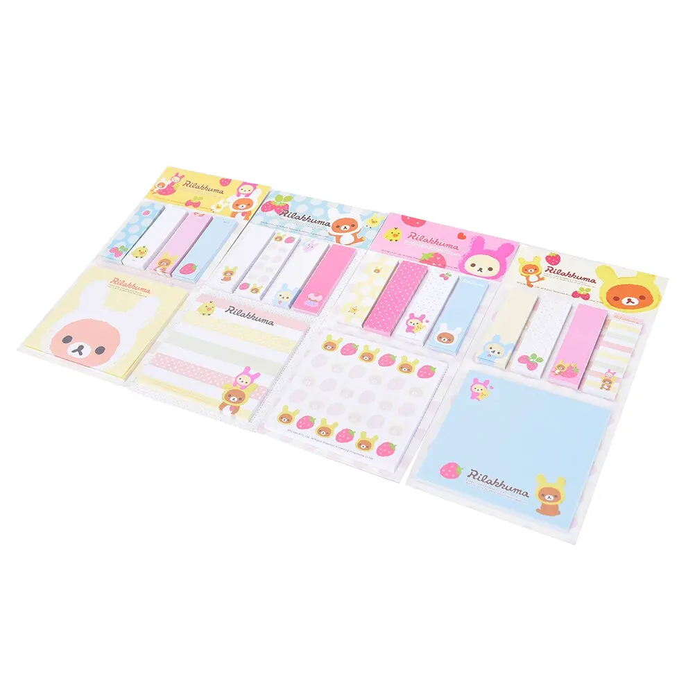 Rilakkuma Cute Cartoon Bear Sticky Notes Memo Pad School Supplies Planner Stickers Paper Bookmarks Korea Stationery