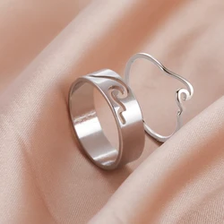 COOLTIME Simple Sea Wave Couple Rings 2026 Trend Ocean Surf Stainless Steel Paired Rings for Women Men Wedding Birthday Jewelry