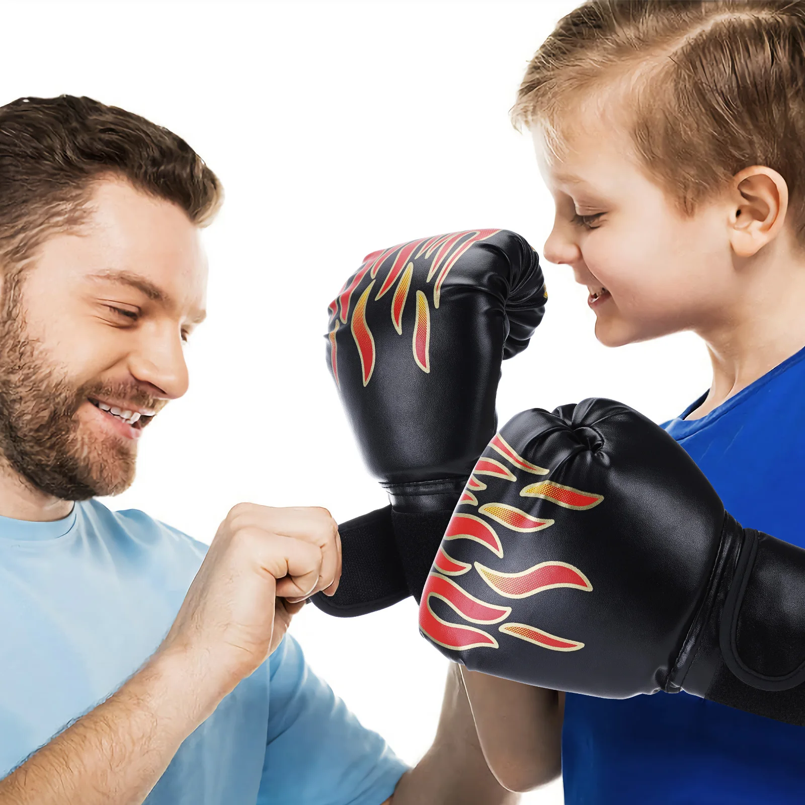 1 Pair Boxing Glove Leather Kickboxing Protective Glove Kids Children Punching Training Sanda Glove Sports Protection Supplies