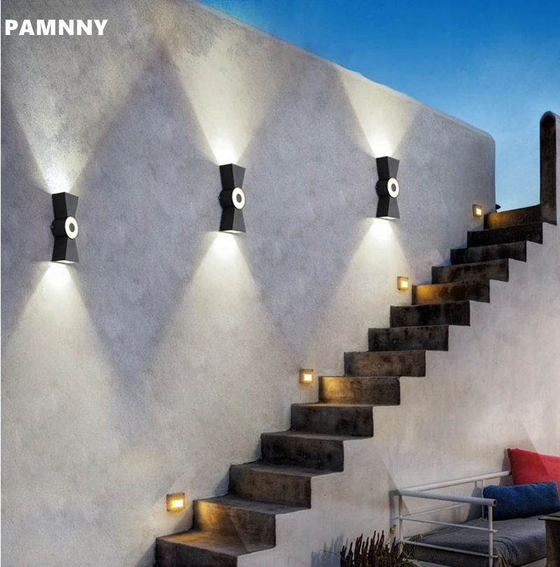 

Outdoor Lighting Waterproof Ip65 Aluminum Up And Down Led Wall Lamps For Garden Porch Doorpost Aisle 110v 220v Sconce Luminaire