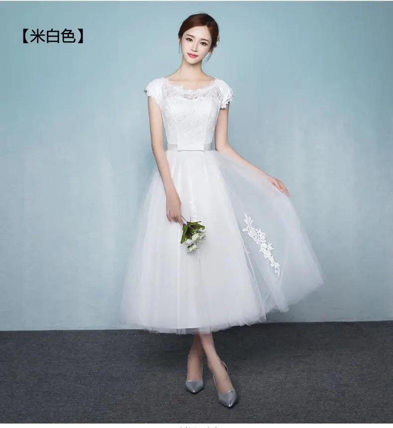 

short partu ivory women dress cute modest girls formal o neck brides maid ball celebrate dresses under