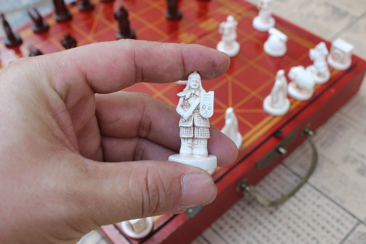 High-grade Wooden Chinese Chess Game Set  Board Game Folding Chessboard Chinese Traditions Chess Resin Chess Pieces New