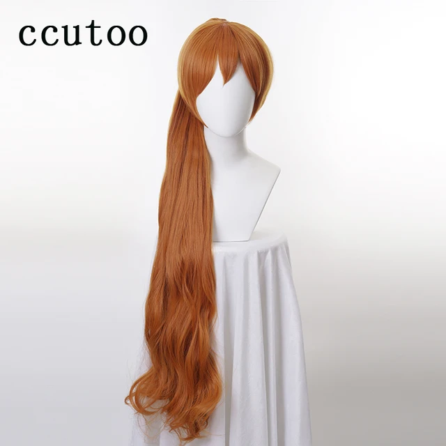 Ccutoo Thumbelina peruka 100cm długie kręcone włosy syntetyczne przebranie na karnawał peruki Chip kucyk + bezpłatna czapka z peruką