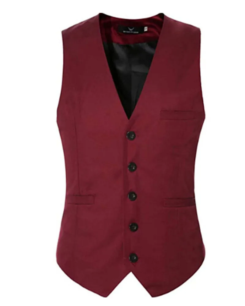 

Men Suits Plus Size Blue Red Green Black Multicolor Vest Slim Fit Business Suits Groom Tuxedos Formal Wedding Suit Only One Vest