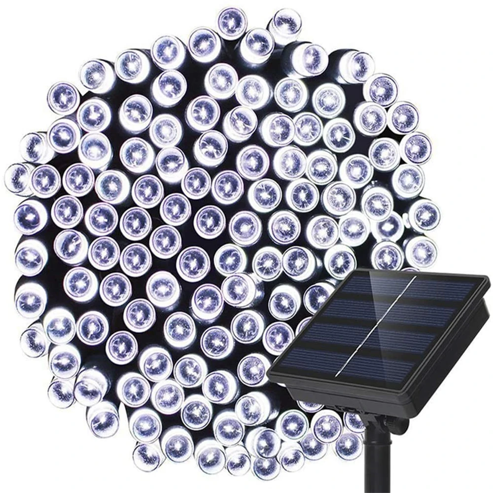 lampadas de led a energia solar a prova dagua para jardim patio cerca e varanda 22m 200leds 01