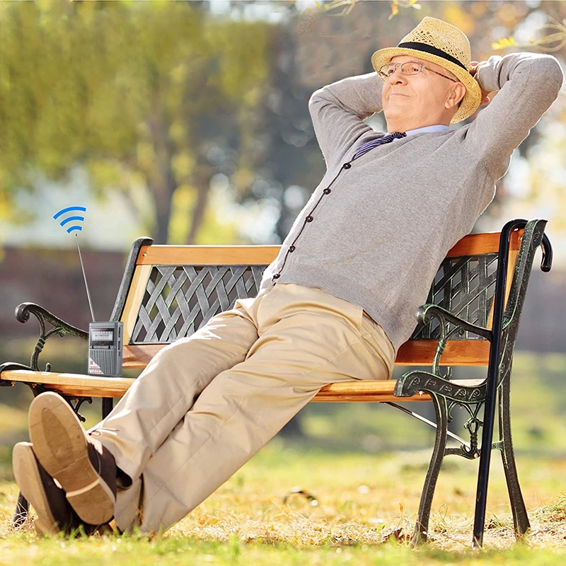 Full Band Radio Receiver FM/AM/SW World Band with LCD Display Portable Radio Pocket Radio Mini Radio with Buckle Receiver