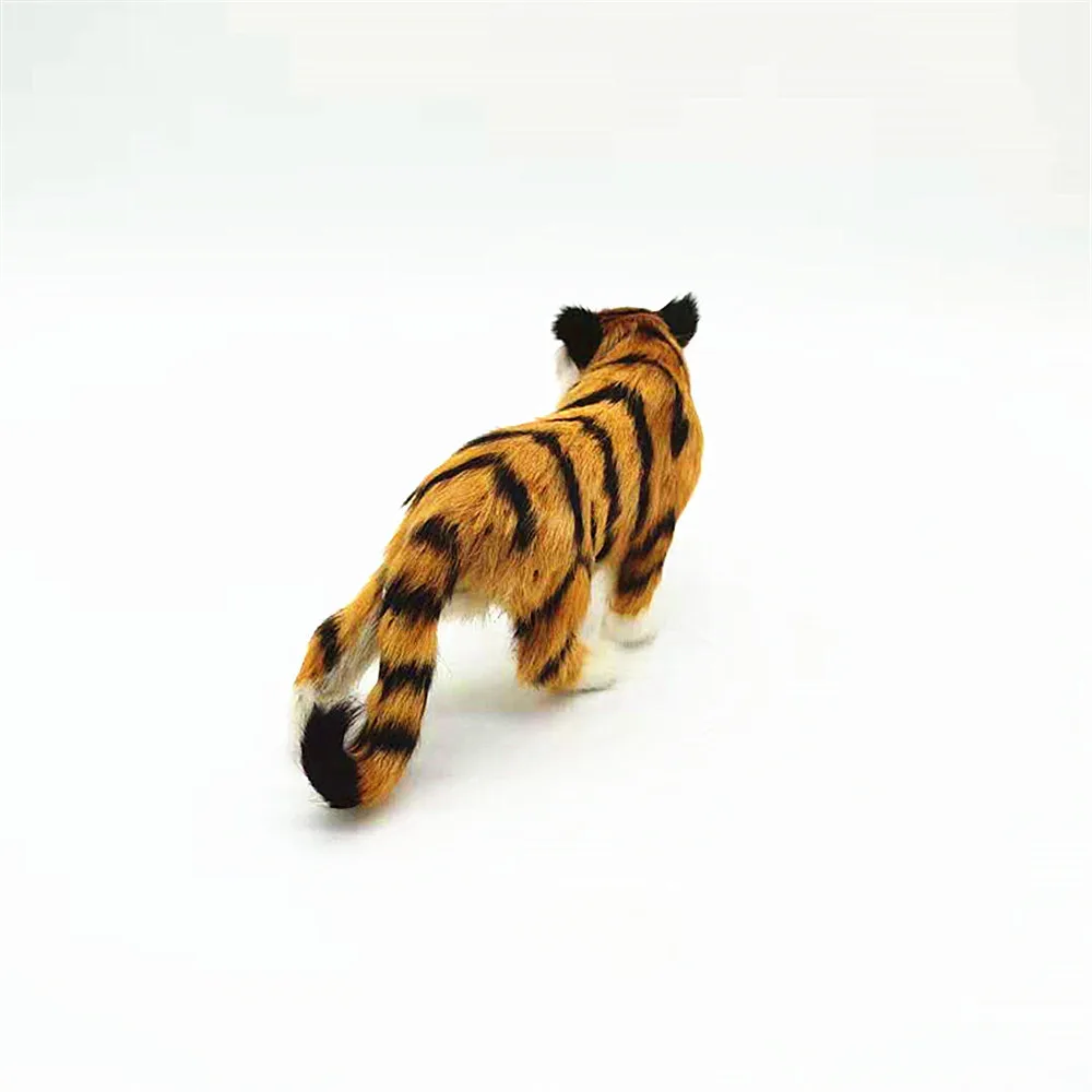 Creative Simulation Walking Pose Tiger Model Realistic Faux Fur & Polyethylene 21x7x10cm Educational Animal Toy Gift