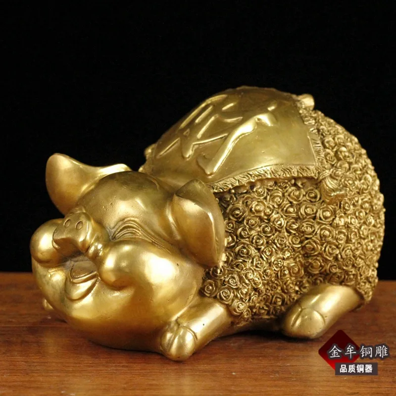 

Pure Copper Wealth for Pig Copper Twelve Zodiac Fu Pig Home Decoration Gifts Copper Crafts Mascot Figurine Chinese Fengshui