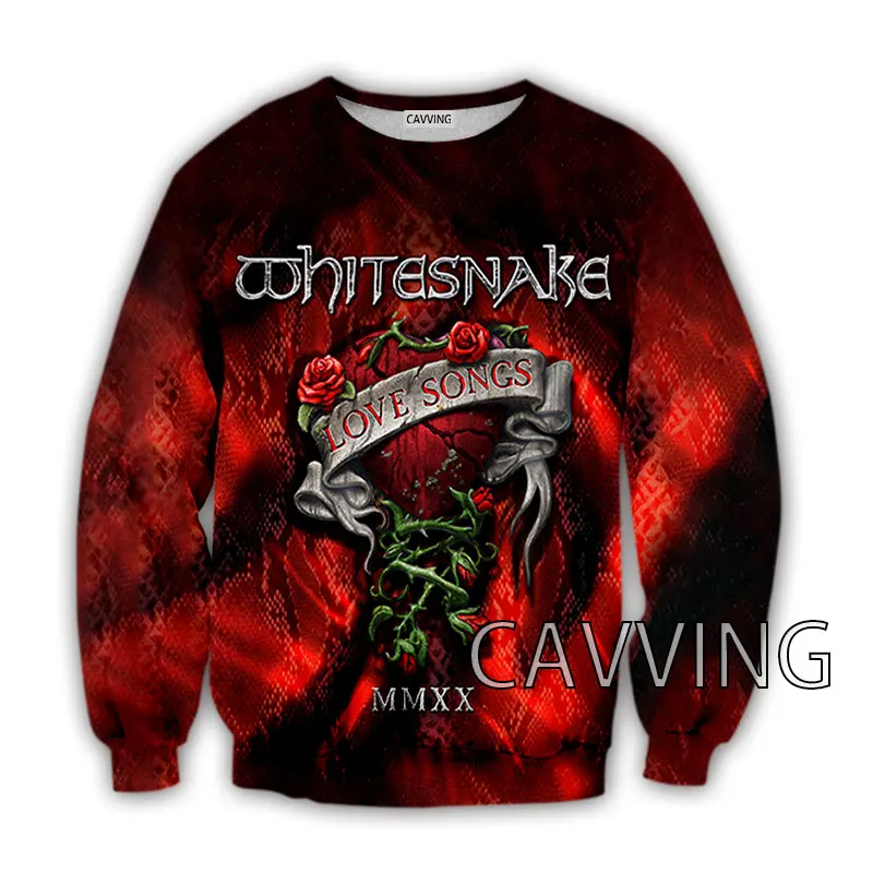 CAVVING 3D Printed WHITESNAKE Band Crewneck Sweatshirts Harajuku Styles Tops Long Sleeve Sweatshirts for Men/women