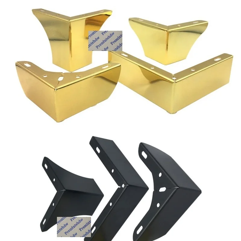 2Pcs/Lot 100Kg Titanium Gold  Matte Black Consice L Shape Furniture Feet Sofa Cabinet Cupboard Coffee Bar