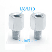1 Pair (2 Pcs) Scooter Motorcycle Rear Mirror Adapters M10 10mm M8 8mm to 6mm M6 Male Female Right hand thread Changing Screw