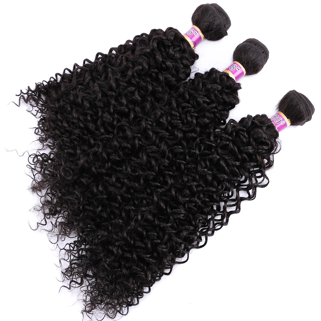 Bundel rambut sintetis keriting Afro Kinky 16 18 20 inci 70G ekstensi rambut serat gelombang Jerry Curl untuk WANITA HITAM