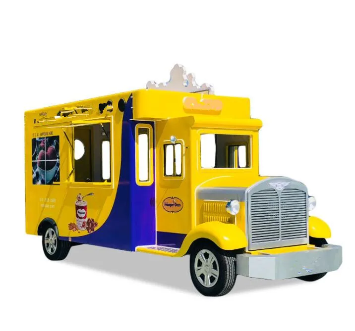 Popular Top Sale Fast Food Truck Coffee Drink Mobile Catering Conssion Ice Cream Trailer Van Kiosk Bus For Sell