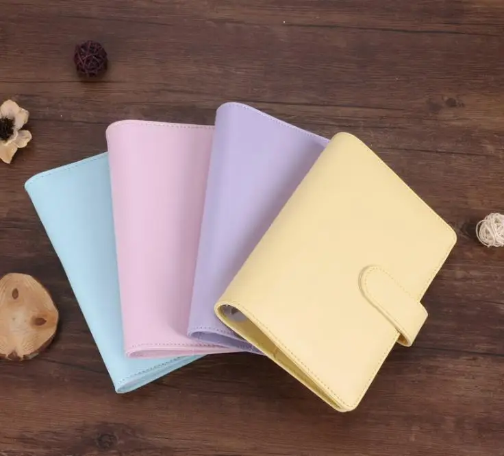 A6 New Vintage Notebook Binder Colorful Leather Notepad Cover Folder Stationery Supplies Simple Christmas Gift For Kids SN3751