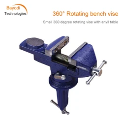 50mm/60mm/65mm Table Vise 360 Degrees Universal Rotation Table Vise Activity With Anvil Small Cast Iron Table Vise