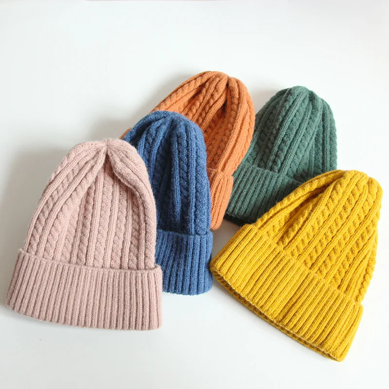 Adult Women's Winter Twist Cable Pattern Knit hat Beanie cap New winter thick warm Skullies Gorros Wool Hat Ski Sports Skullcap