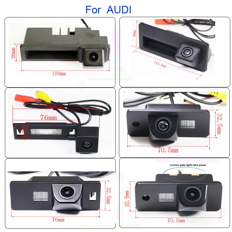 

For Audi A3 A4 A5 A6 A4L A6L S5 Q3 Q5 Q7 Q2 Q5L A8 A8L S3 S4 S6 S8 RS3 RS4 RS6 Parking Reverse Backup Camera HD CCD