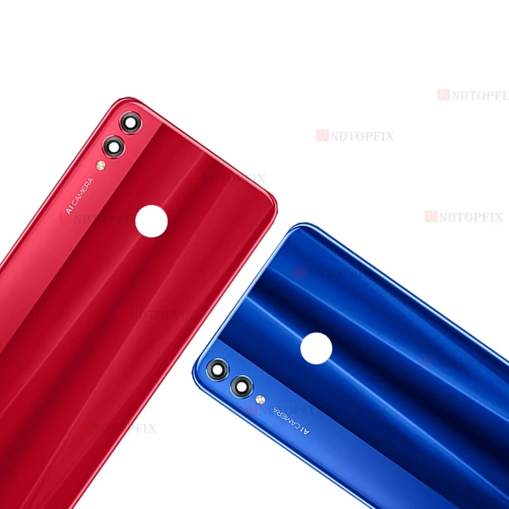 Крышка батарейного отсека для Honor 8X JSN-L21, Задняя стеклянная панель, задняя крышка корпуса чехол, для Honor 8X, Крышка батарейного отсека с