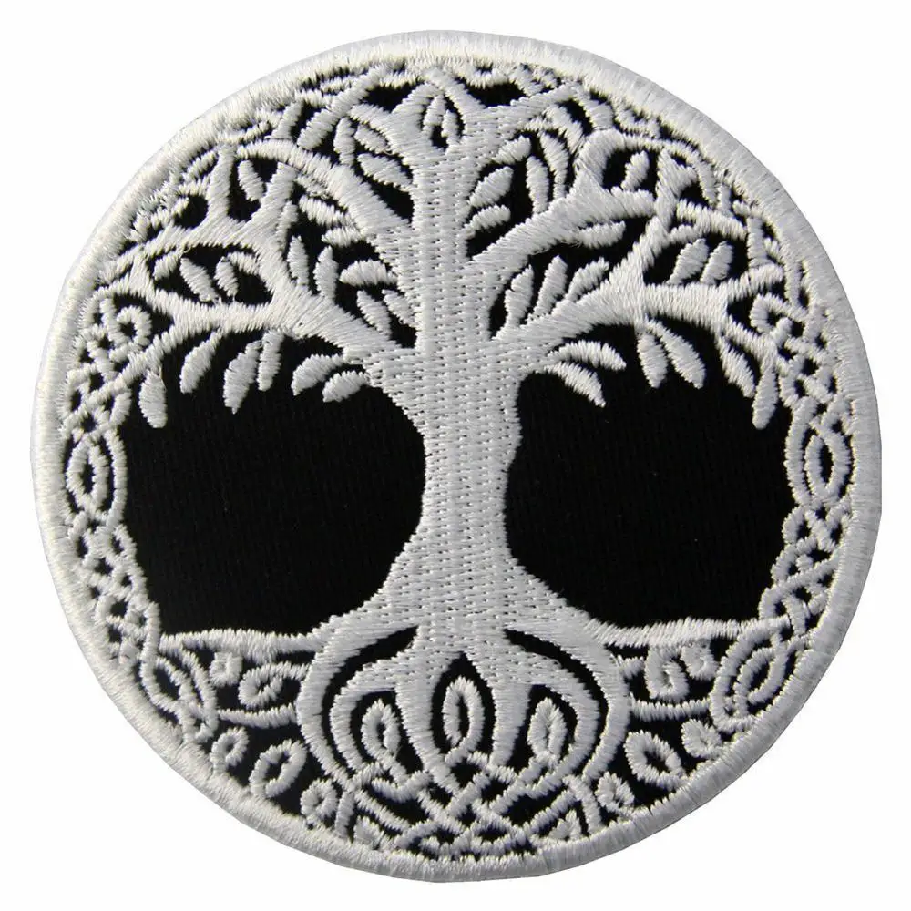 Hot! Embroidered Patches Iron Sew On Patches transfers Badges appliques Tree of Life (≈  7 cm)