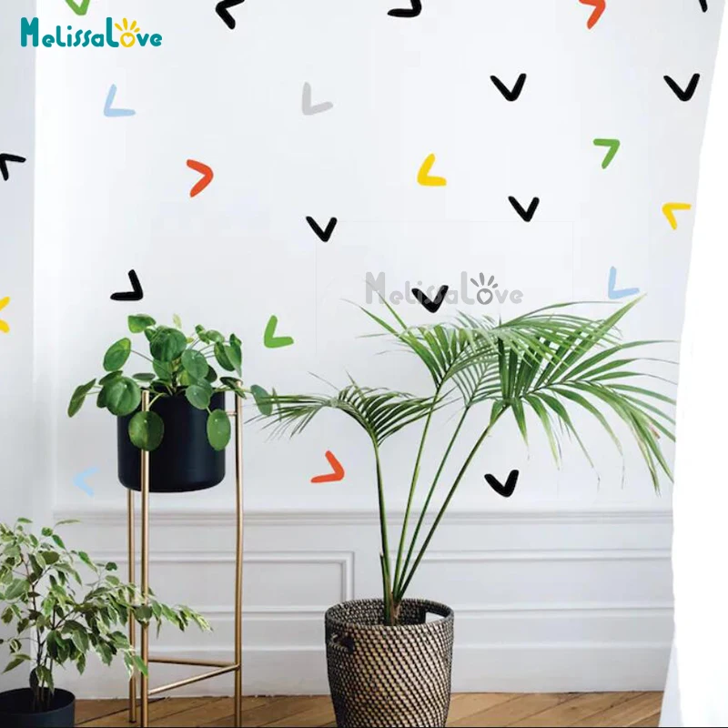 56pcs/set Multiple Colour Kid Cartoon Arrow Decal Baby Room Nursery Playroom Home Decor Removable Vinyl Wall Sticker BD814