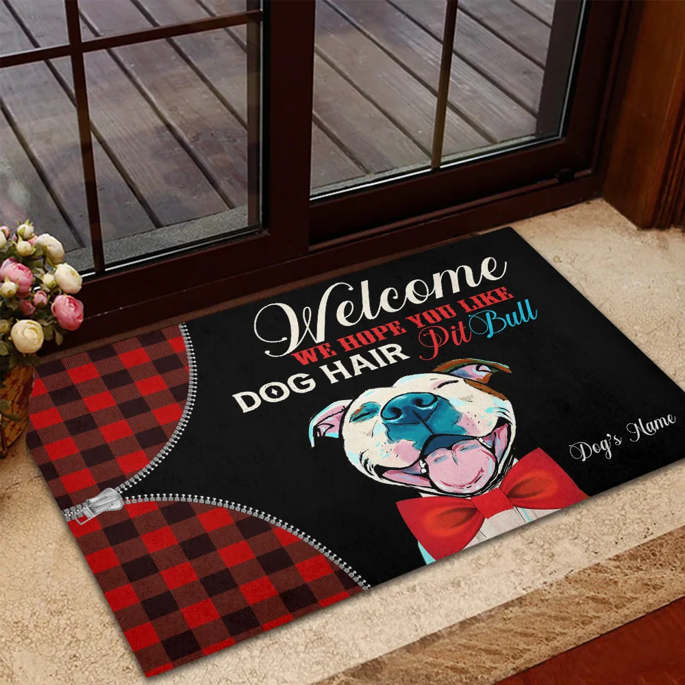 CLOOCL We Hope You Like Dog Hair Bulldog Doormat 3D Rugs and Carpet for Home Living Room Super Soft Absorbent Bathroom Door Mat